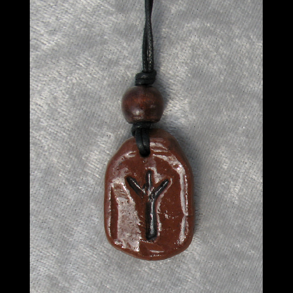 Collier Runique d'Argile "Algiz-Elhaz" - (Sant�, Force & �veil)